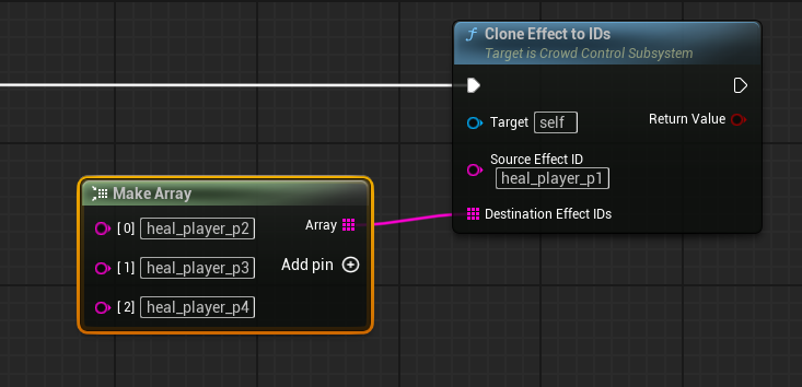 Cloning one registered effect to several IDs from an anonymous incoming Blueprint action